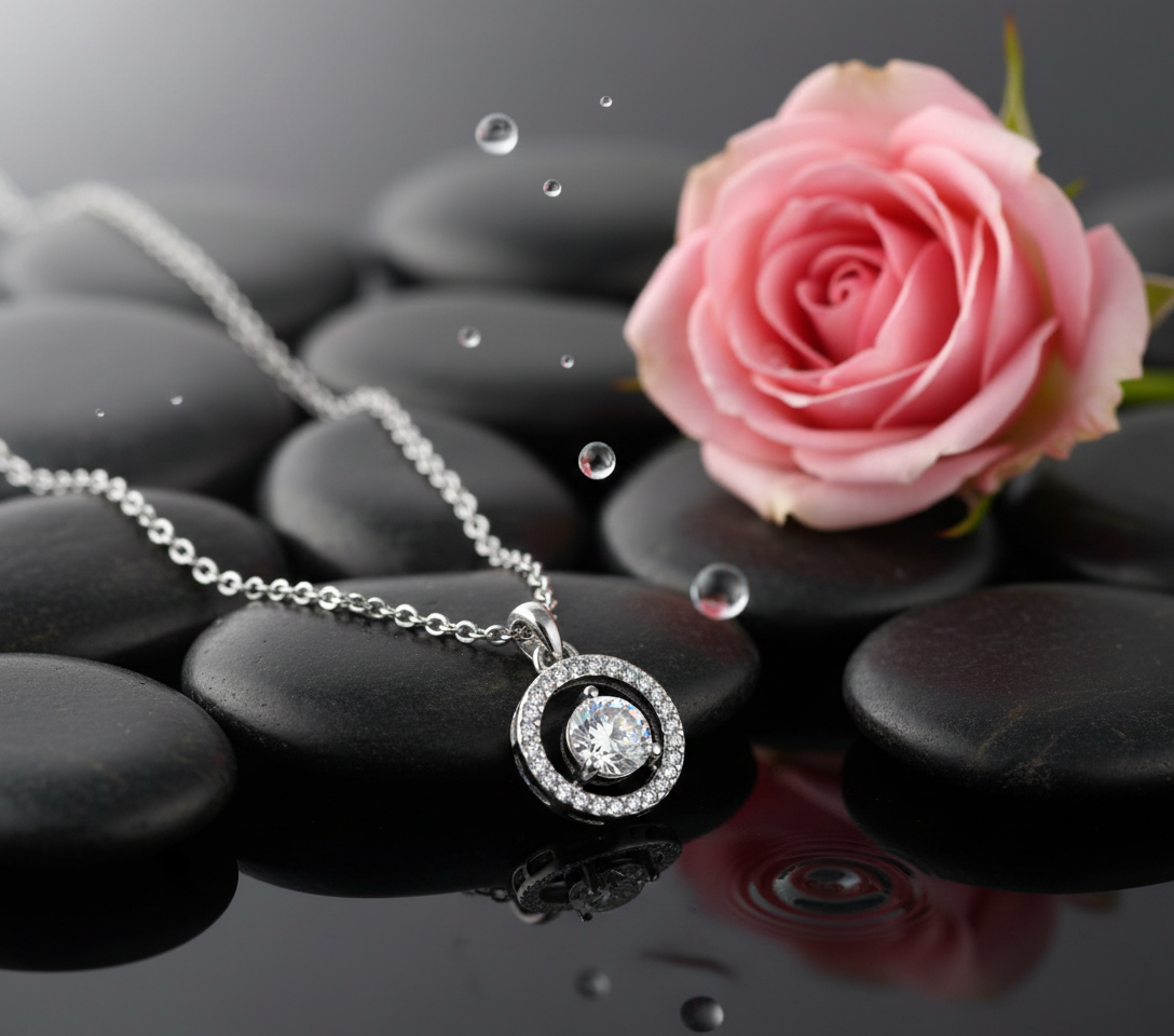 Hollow Round Pendant Chain - Silver